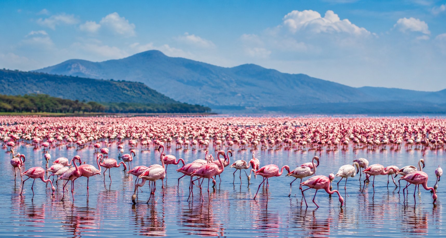 Flamingos at Lake Nakuru — Homelink Network Services, Nakuru Kenya